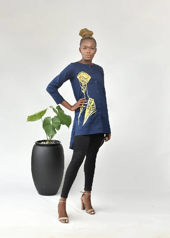 Nursing Blouses for Mothers -AIMAS Lamu Tunic Style Shirt with Embellished Detail