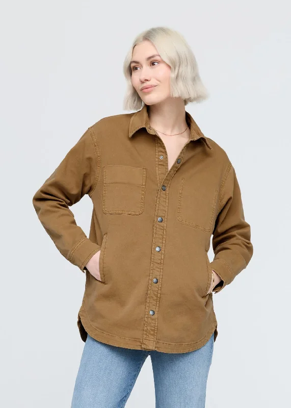 Peplum Blouses for Feminine -LuxTwill Overshirt -  Camel