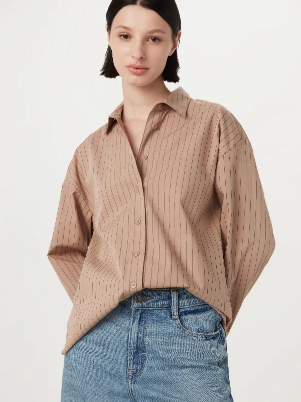 Indian Blouses with Intricacy -The Crisp Poplin Shirt in Latte