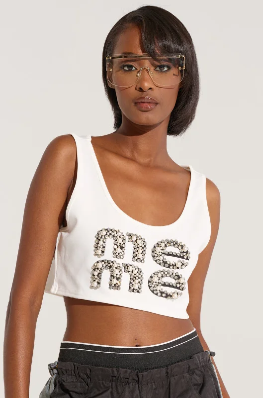 Contemporary Blouses for Fashion -ALL ABOUT ME CROPPED SLEEVELESS T SHIRT