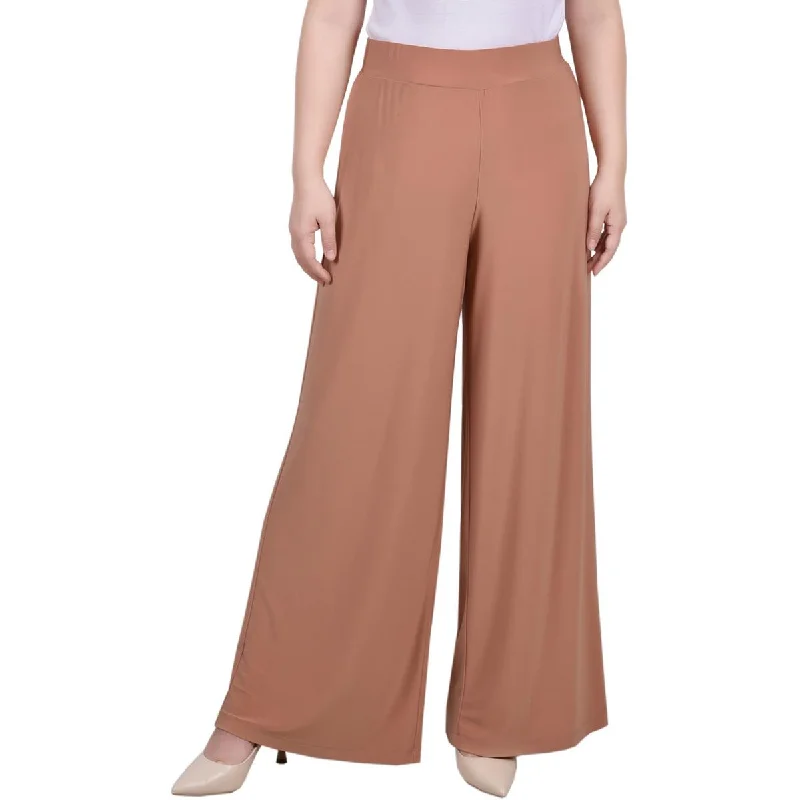 Tailored stretch tight trousers for women with comfortable waistband and flattering design -NY Collection Womens Petites High Rise Wide Leg Palazzo Pants