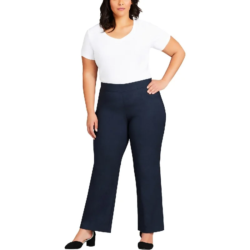 Stylish tight trousers for women with high-waisted fit for flattering look -Avenue Womens Plus Knit Stretch Bootcut Pants