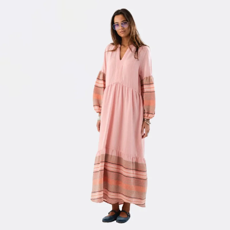 Sequined Dresses for Sparkle -MarnieLL Maxi Dress LS (Dusty Rose)