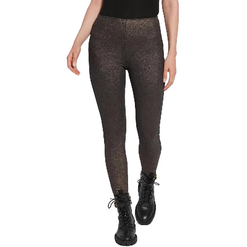 Elegant tight trousers for women with sleek design and tailored for a perfect fit -Lysse Womens Metallic Coated Leggings