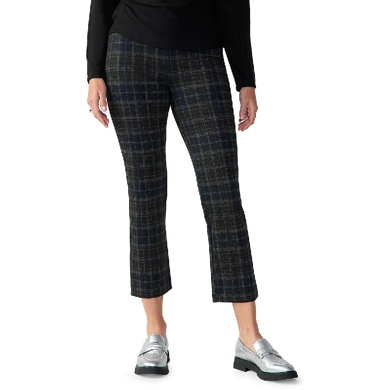 Leather tight trousers for women with edgy design and fashion-forward style -Sanctuary Womens    Checkered Mid Rise Straight Leg Pants