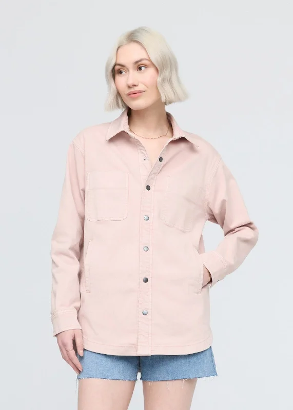 Tunic Blouses for Oversized -LuxTwill Overshirt -  Soft Rose