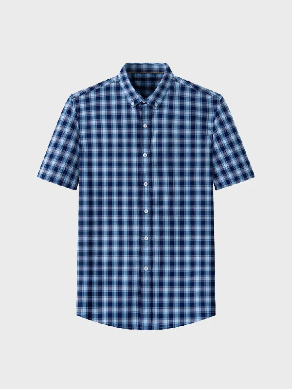 Striped Blouses for Fashionable -British Plaid Men's Shirt