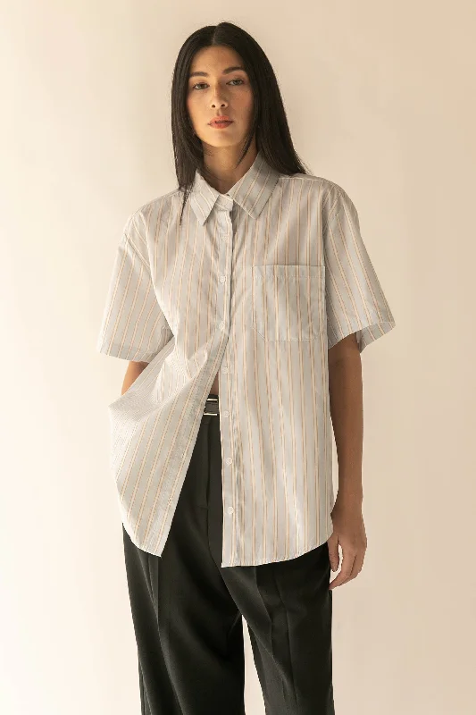 Push Back Blouses for Convenience -OVERSIZED BUTTON UP SHIRT