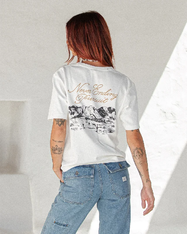 Elastic Shirts for Flex -Never Ending Pursuit T-Shirt - Off White