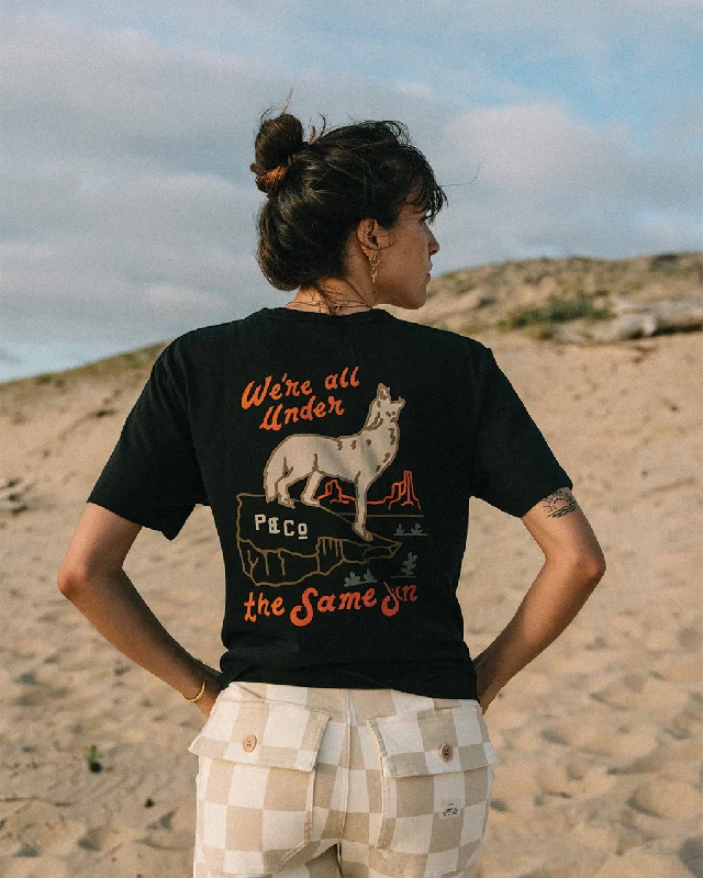 Red Blouses for Statement -Same Sun T-Shirt - Washed Black