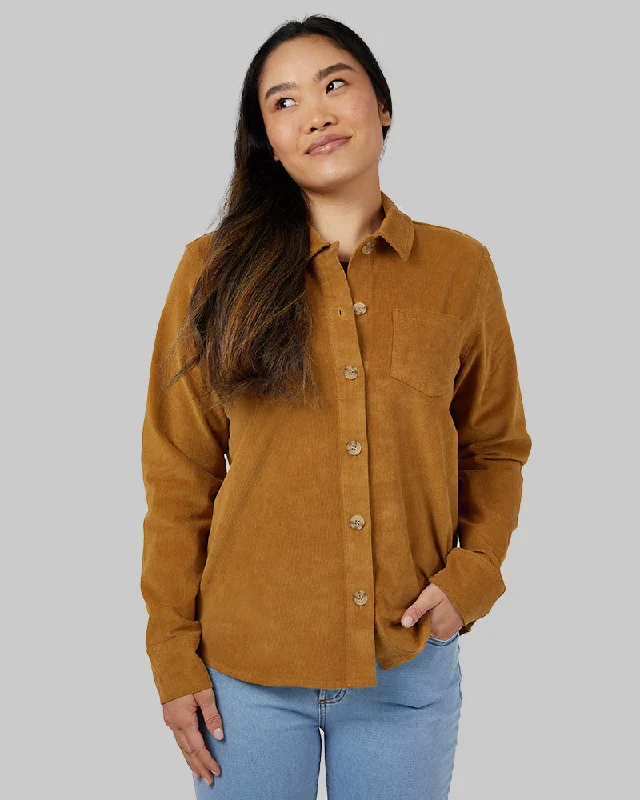 Polo Shirts for Sporty Look -WOMEN'S CORDUROY SHIRT JACKET