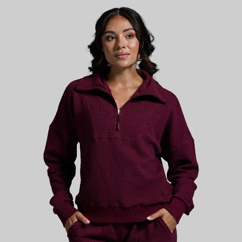 Office Blouses for Professional -Revive Cloud Sweatshirt (Garnet)