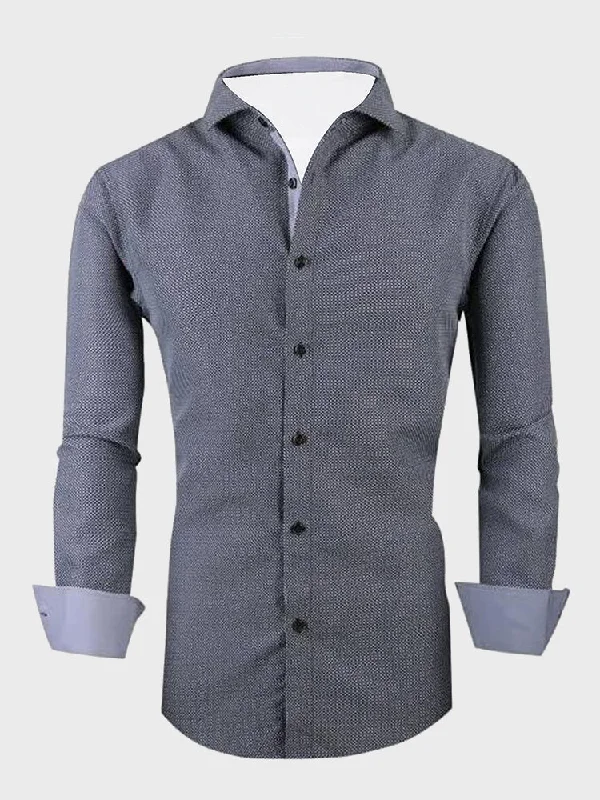 Henley Shirts for Relaxed -Global Print Contrast Men's Shirt