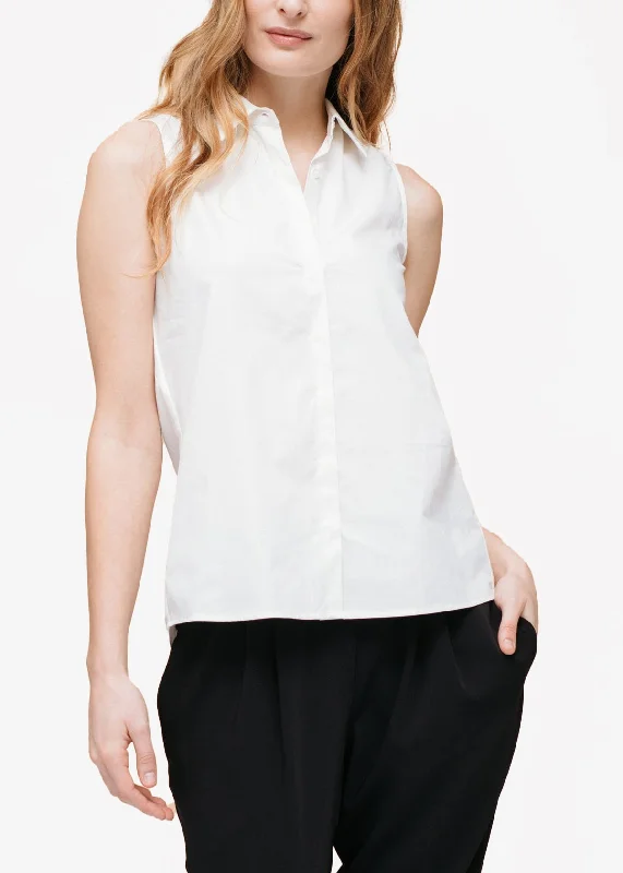 African Blouses with Culture -Women's Basic Sleeveless Poplin Shirt