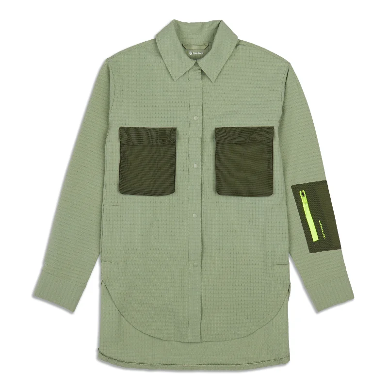 Elastic Shirts for Flex -Grid Fleece Hiking Overshirt