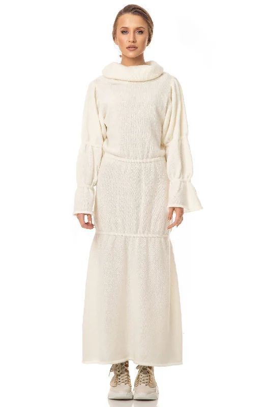 Long-sleeved Dresses for Coverage -This Knitted Polo Dress