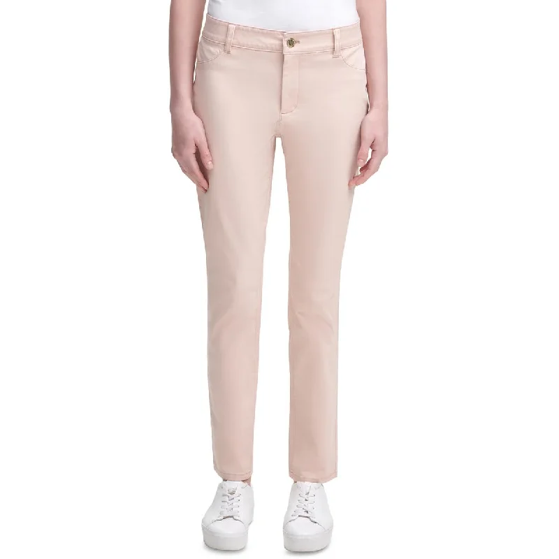 Boho-inspired tight trousers for women with earthy tones and relaxed fit -Calvin Klein Womens Twill High Rise Skinny Pants