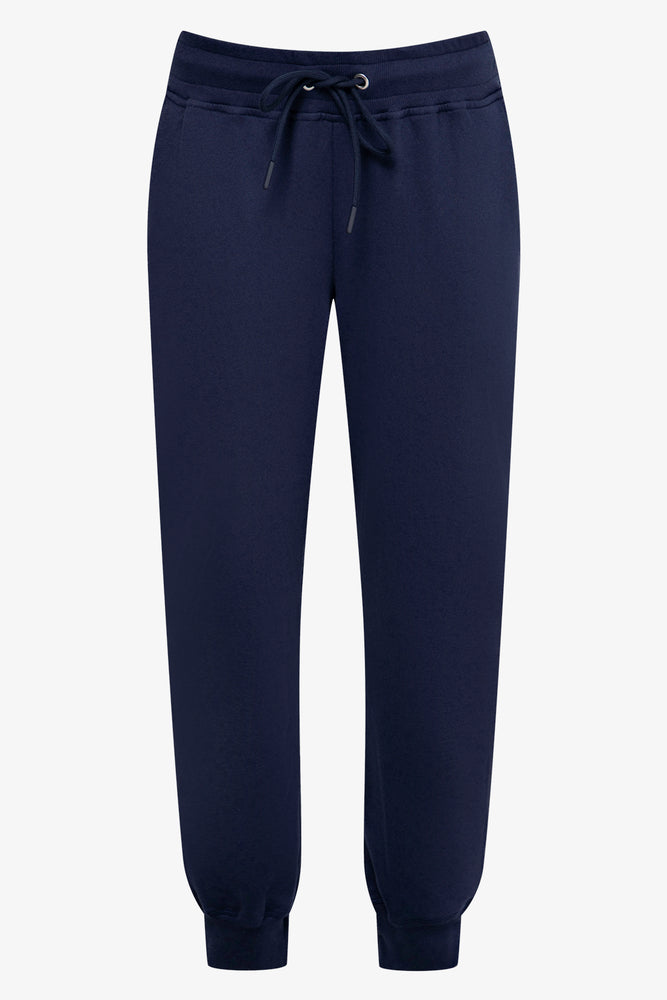 Casual cotton tight trousers for men with flexible waistband for comfort and fit -Trackpants Navy