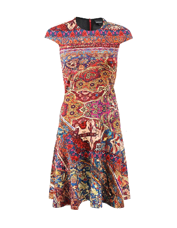 Geometric Dresses for Modern -Persian Print Back Zip Dress