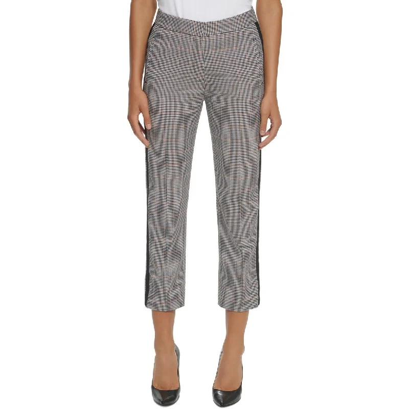 Wool blend tight trousers for women with soft, breathable fabric for year-round wear -Tommy Hilfiger Womens Plaid Skinny Cropped Pants