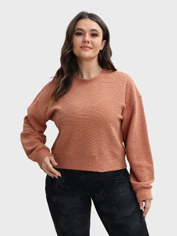 Clip On Blouses for Non Pierced -Midsize Loose Versatile Casual Sports Pullover Sweatshirt