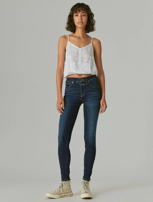 Skinny tight trousers for women with ankle-length and flattering cut -Lucky Brand Women's Mid Rise Ava Super Skinny