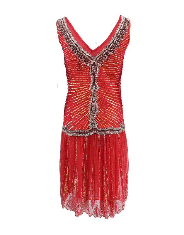 Fashionable Dresses for Style -Sleeveless V-Neck Embellished Gatsby Dress