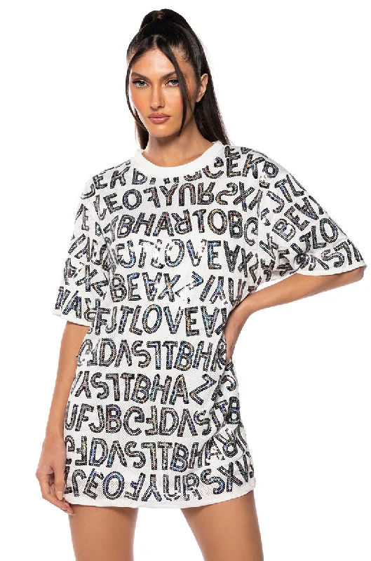 Tunic Blouses for Oversized -ALPHABET GIRL T-SHIRT