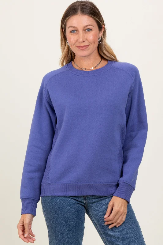 Peplum Blouses for Feminine -Periwinkle Fleece Sweatshirt