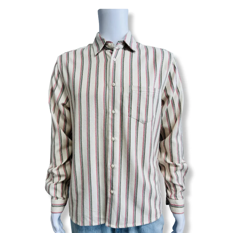 Indian Blouses with Intricacy -White Kuki Stripe Shirt