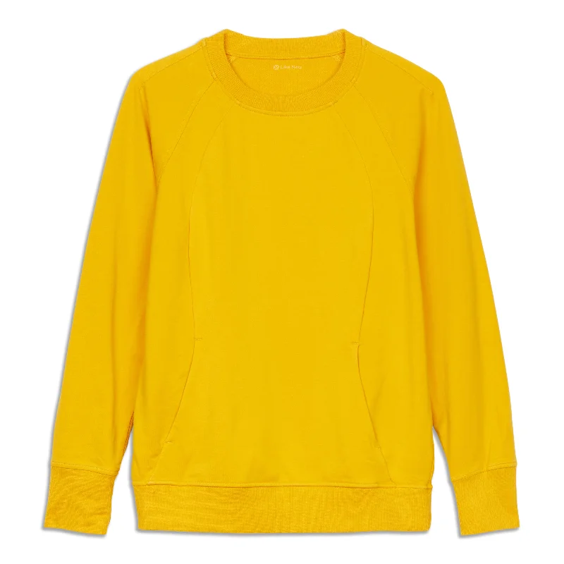 Pleated Blouses for Texture -Scuba Crewneck Sweatshirt - Resale