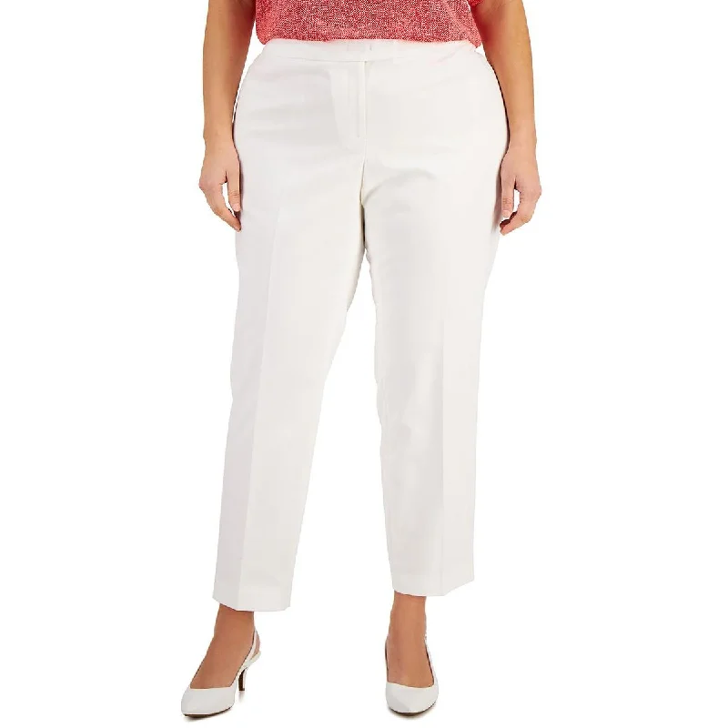 Bright colored tight trousers for women with striking hues for bold statement -Anne Klein Womens Plus Bowie Cotton Stretch Comfort Fit Straight Leg Pants