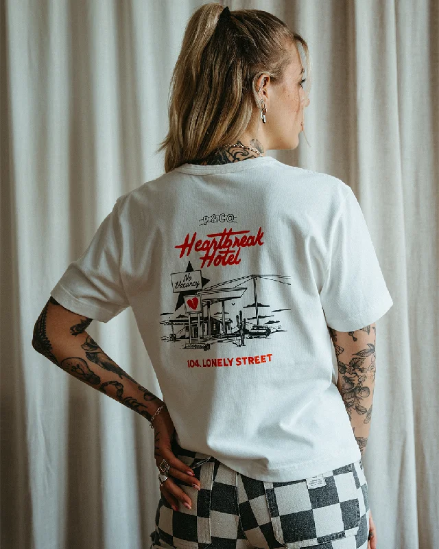 Denim Shirts for Stylish -Heartbreak Hotel T-Shirt - Off White