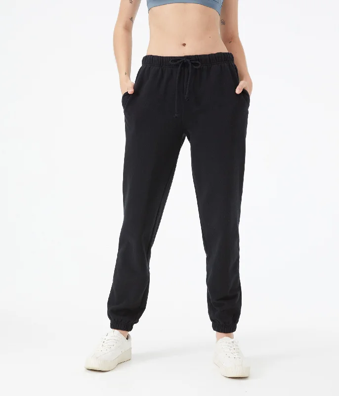 Tight-fitting trousers for men with stretchable material for flexibility and comfort -Aeropostale Women's Slouchy High-Rise Cinched Sweatpants